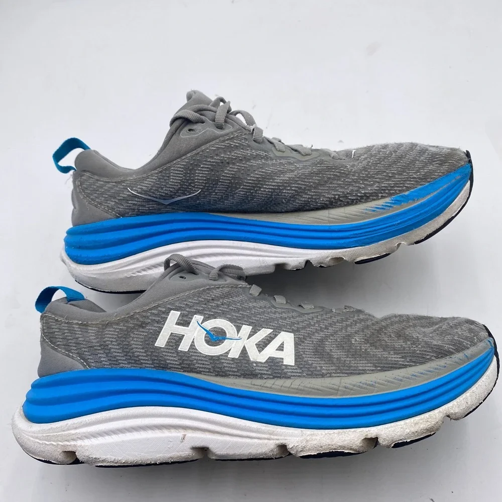 Hoka Gaviota 5 Running Shoes Mens 8.5 D Grey Blue Stability Sneaker 1127929 LDVB